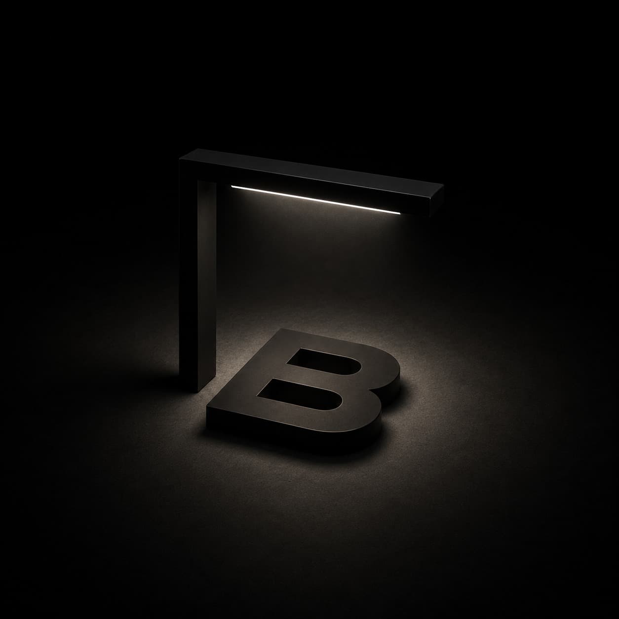 The BlackLight Studios mark — a lamp lighting the letter B